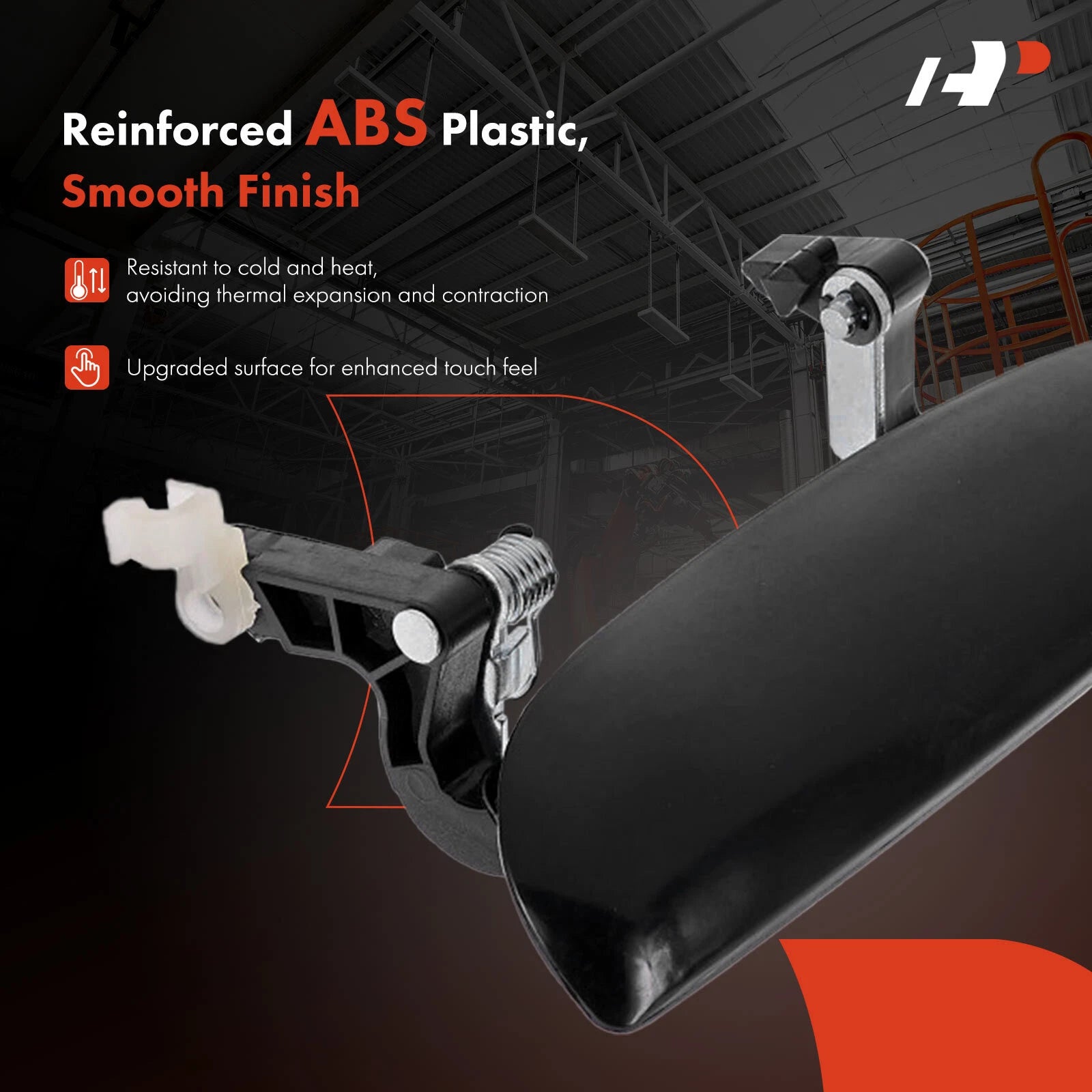 Front Right Smooth Black Exterior Door Handle for Kia Rio (2012-2017)