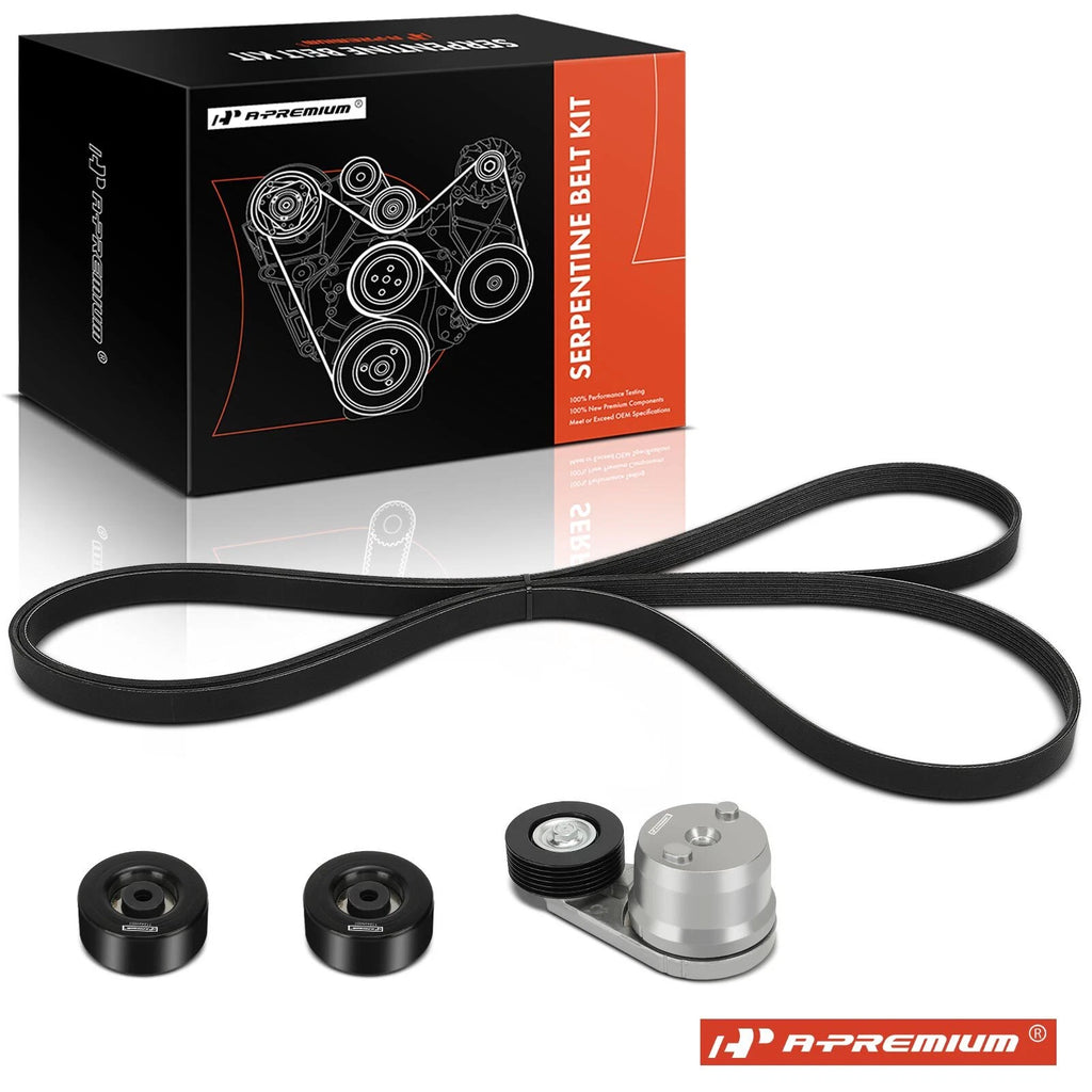 Set of 4 Serpentine Belt Drive Components for Chevrolet Express 2500