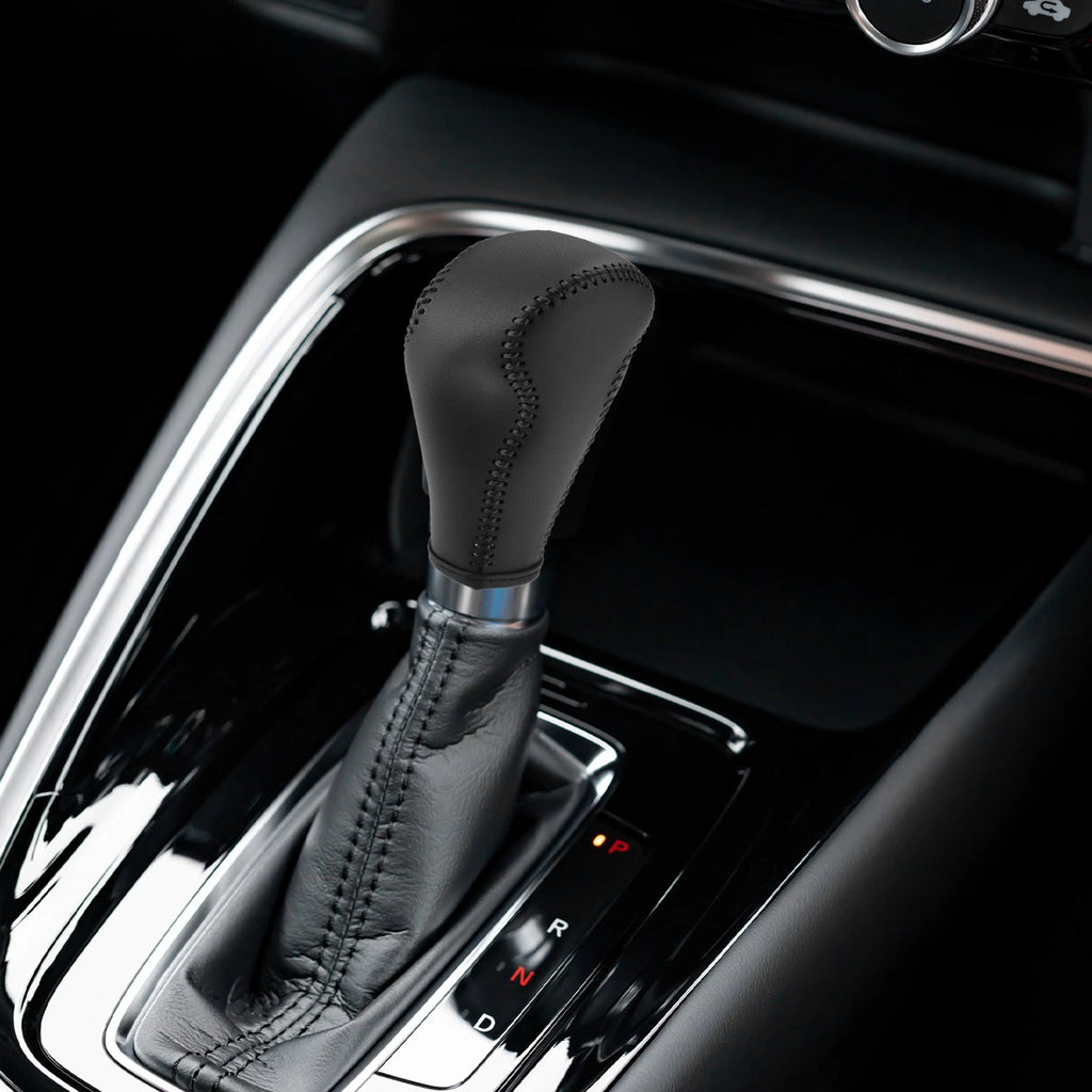 Gear Shifting Knob Cover Trim for Nissan Versa (2013–2016) Faux Leather Black