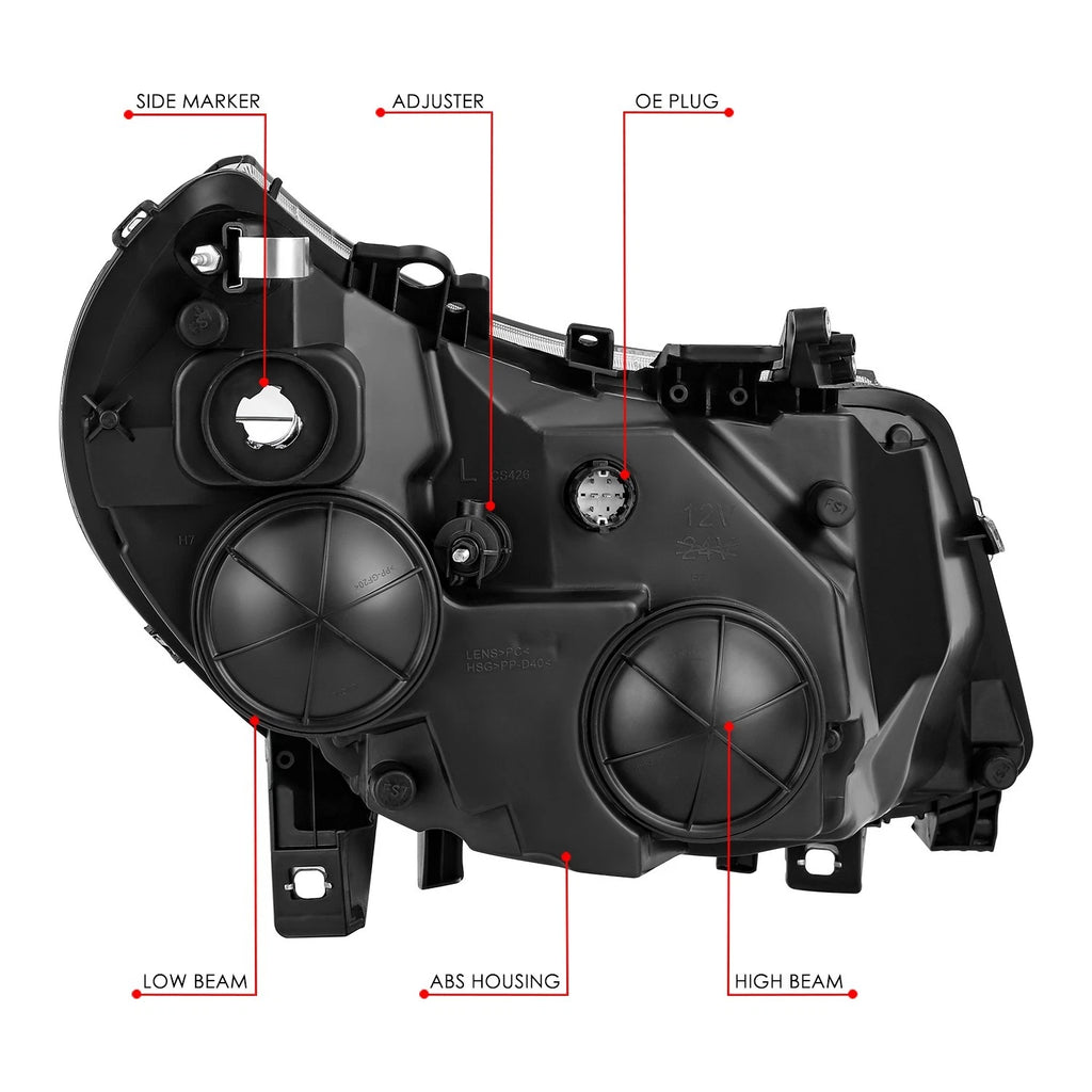 OE Style Black Housing Clear Corner Headlight for Ram Promaster 1500-3500 (2014–2022)