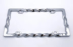 Chrome Twisted Spiral Heavy Duty License Plate Frame for Car Truck (Universal)
