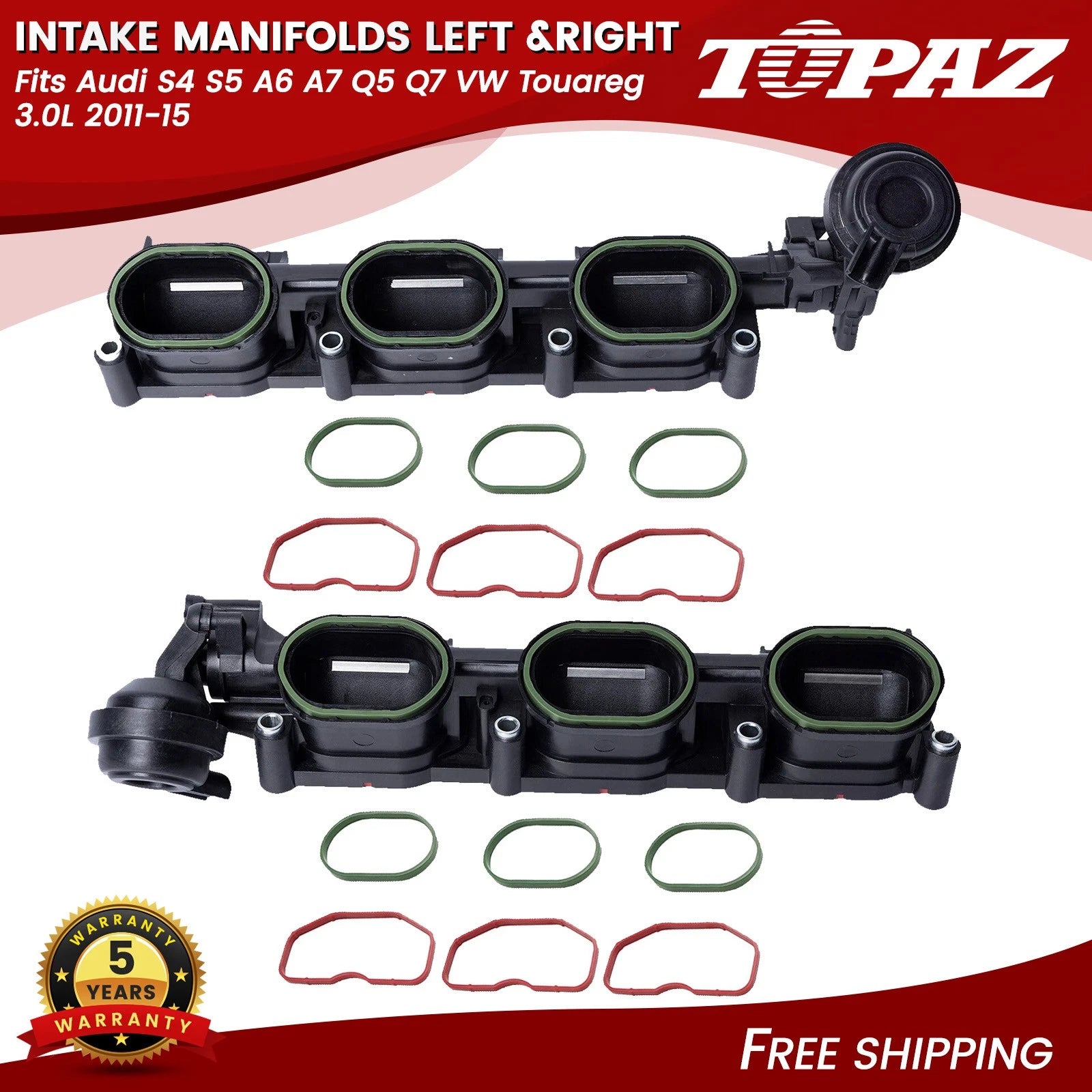 Intake Manifolds Set for Audi S4 S5 A6 A7 Q5 Q7 VW Touareg (2011–2015)