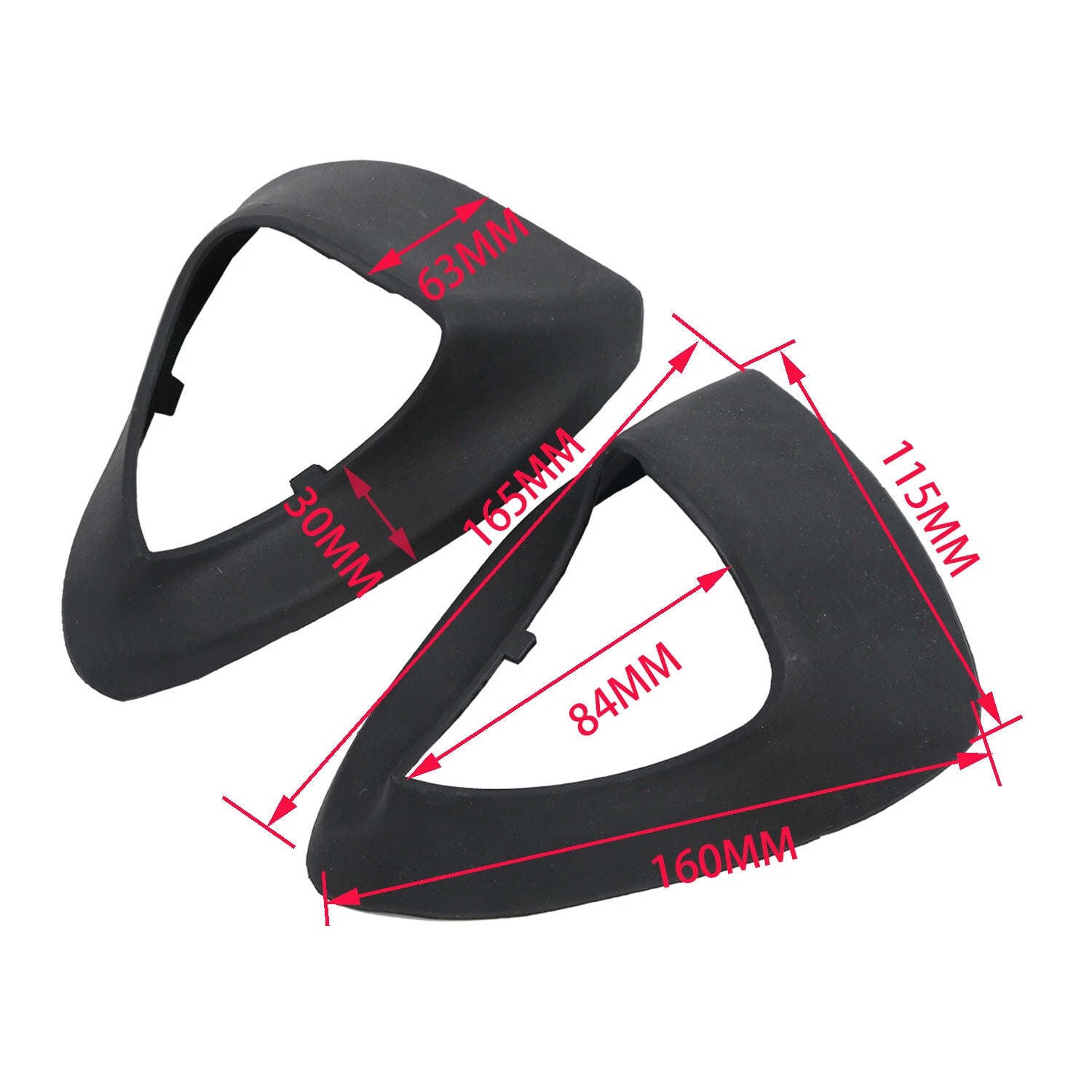 Set of 2 Black Inner Rearview Mirror Rubber Boots for Honda Goldwing GL1800 (2001–2017)