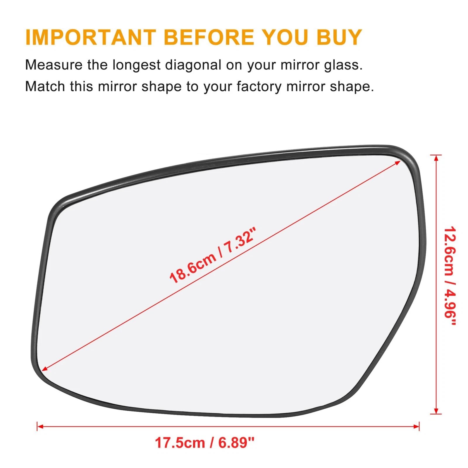Rearview Mirror Glass w/ Backing Plate for Nissan Sentra, Altima 