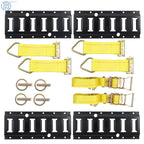 Set of 14 Black E Track Tie Down Rails for Secure Cargo (Powder Coated)
