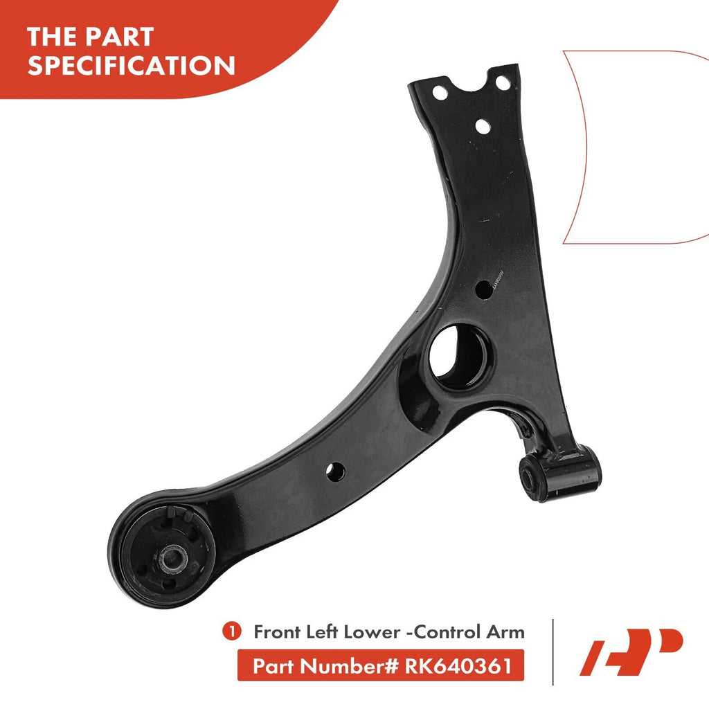 6x Front Lower Control Arm w/ Ball Joint & Tie Rod End for Toyota Corolla (2003–2008)