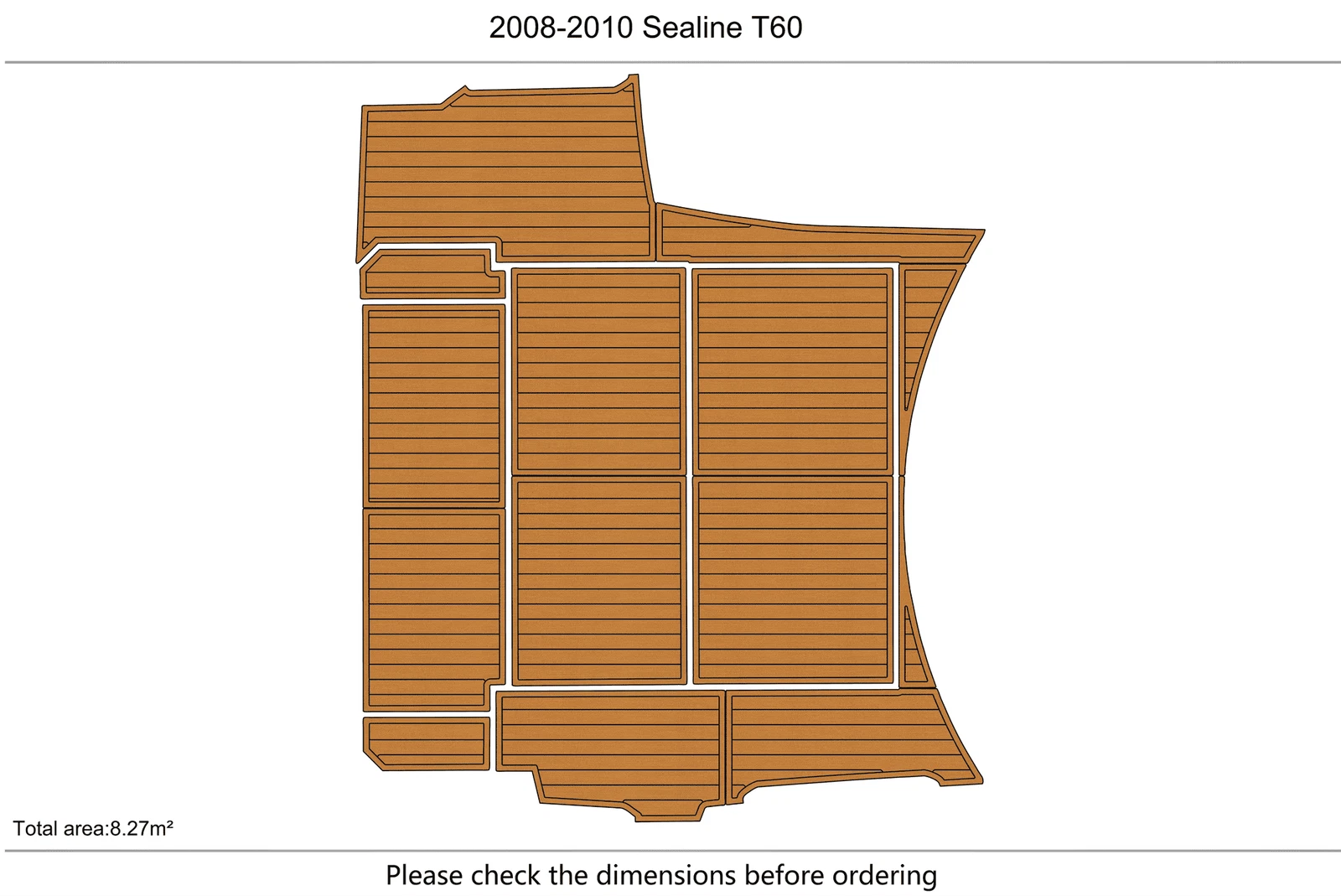 EVA Foam Pad for Sealine T60 (2008) - Teak Deck Flooring Mat