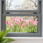 Self Tulip Window Decal PVC Static Cling for Smooth Surfaces (39x29cm)