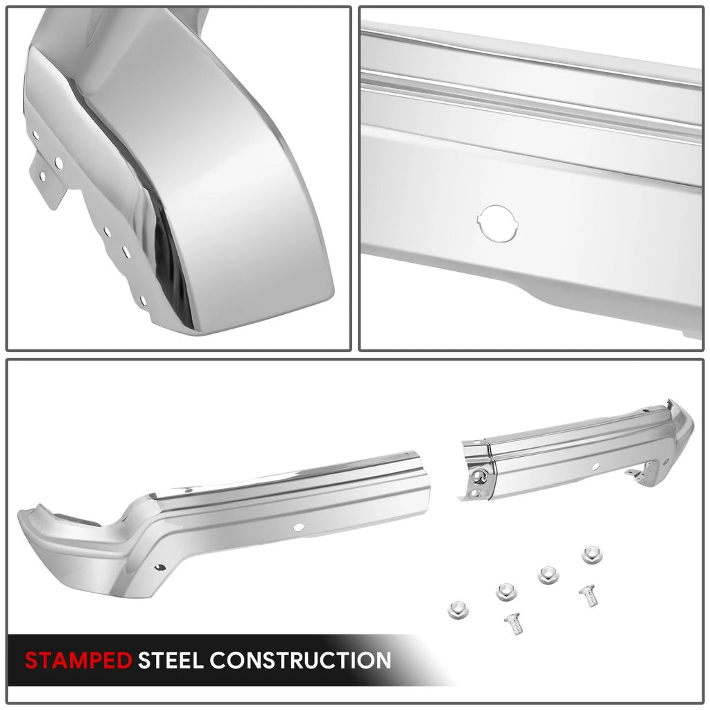 Chrome Front Bumper Face Bar for Chevrolet Silverado (2022–2024) w/Park Sensor Holes