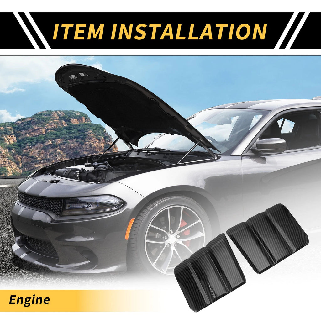 Set of 2 Carbon Fiber Pattern Engine Shroud Cover Panels for Toyota Tundra (2022–2024)