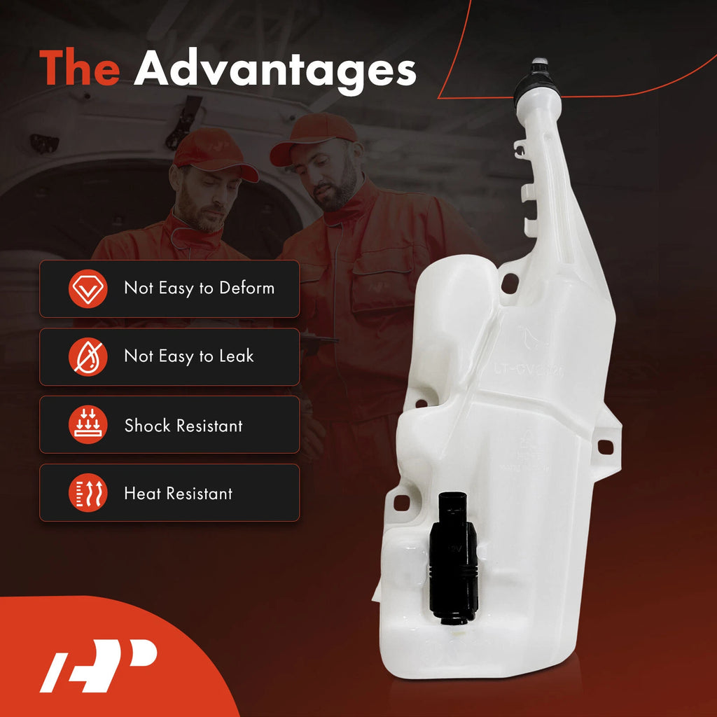Windshield Washer Reservoir Tank with Cap & Pump for Chevy Camaro (2010–2015)