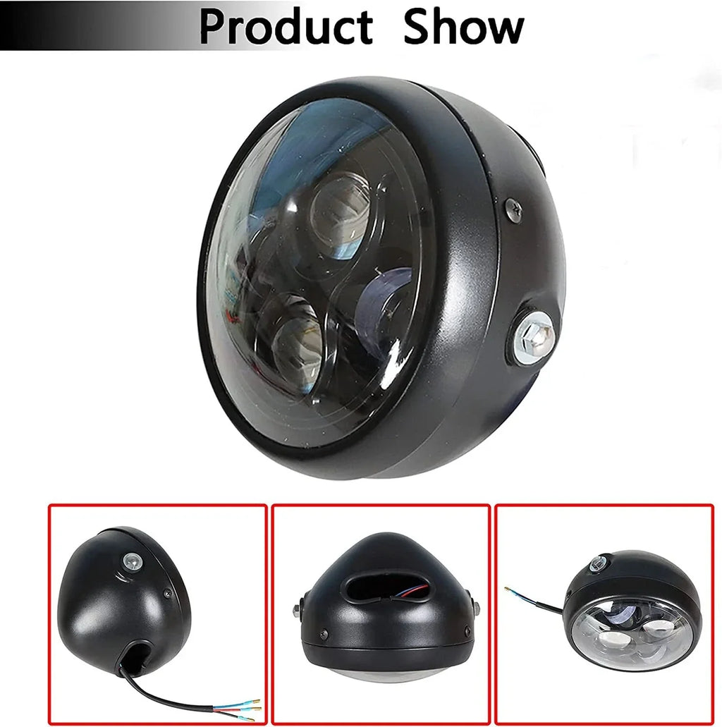 6.3" Retro Vintage White LED Headlight for Honda CG125