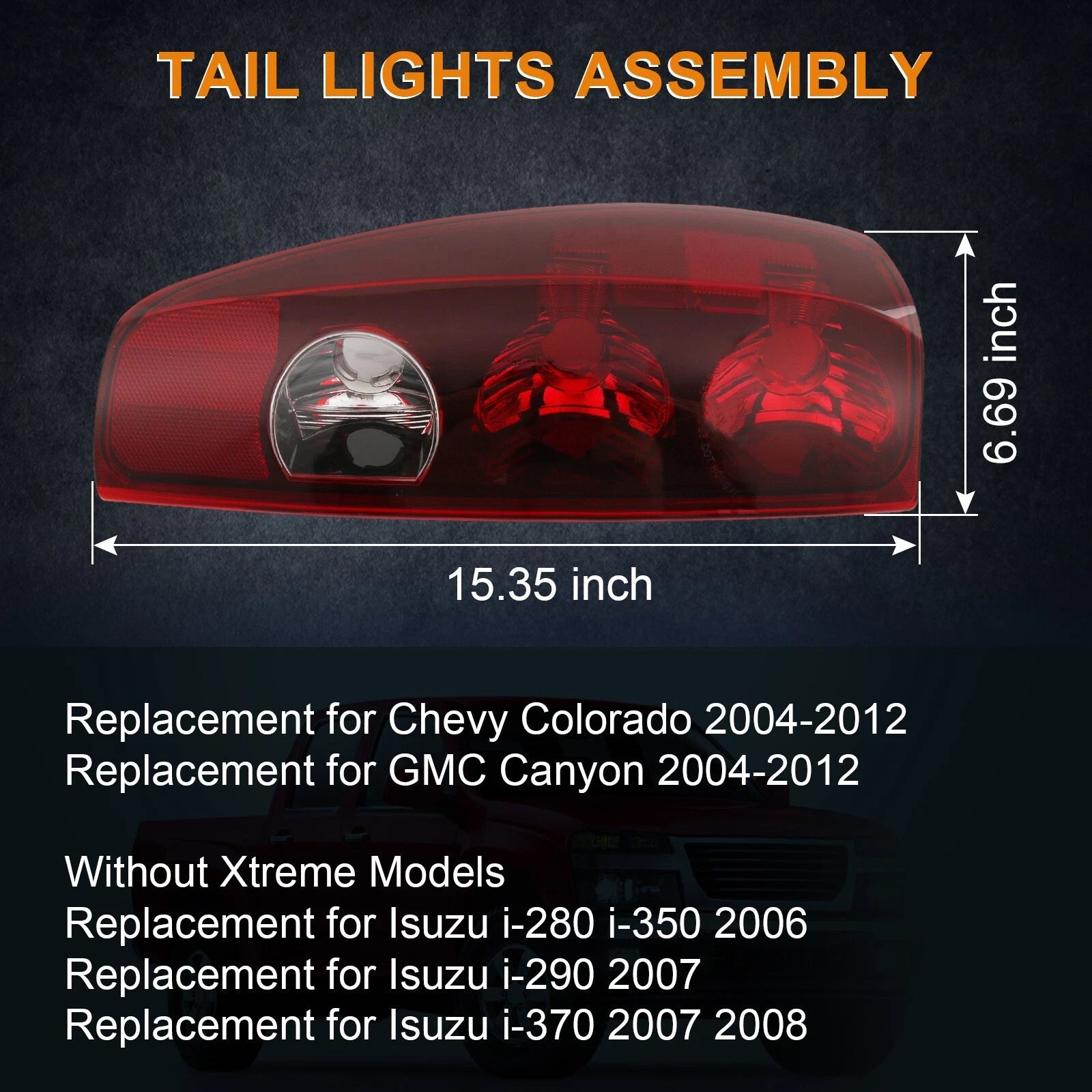 Tail Lights for Chevy Colorado GMC Canyon (2004-2012)
