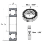 1 Pc 6007DDU Deep Groove Ball Bearing for Scooter Skateboard Wheel (P0)