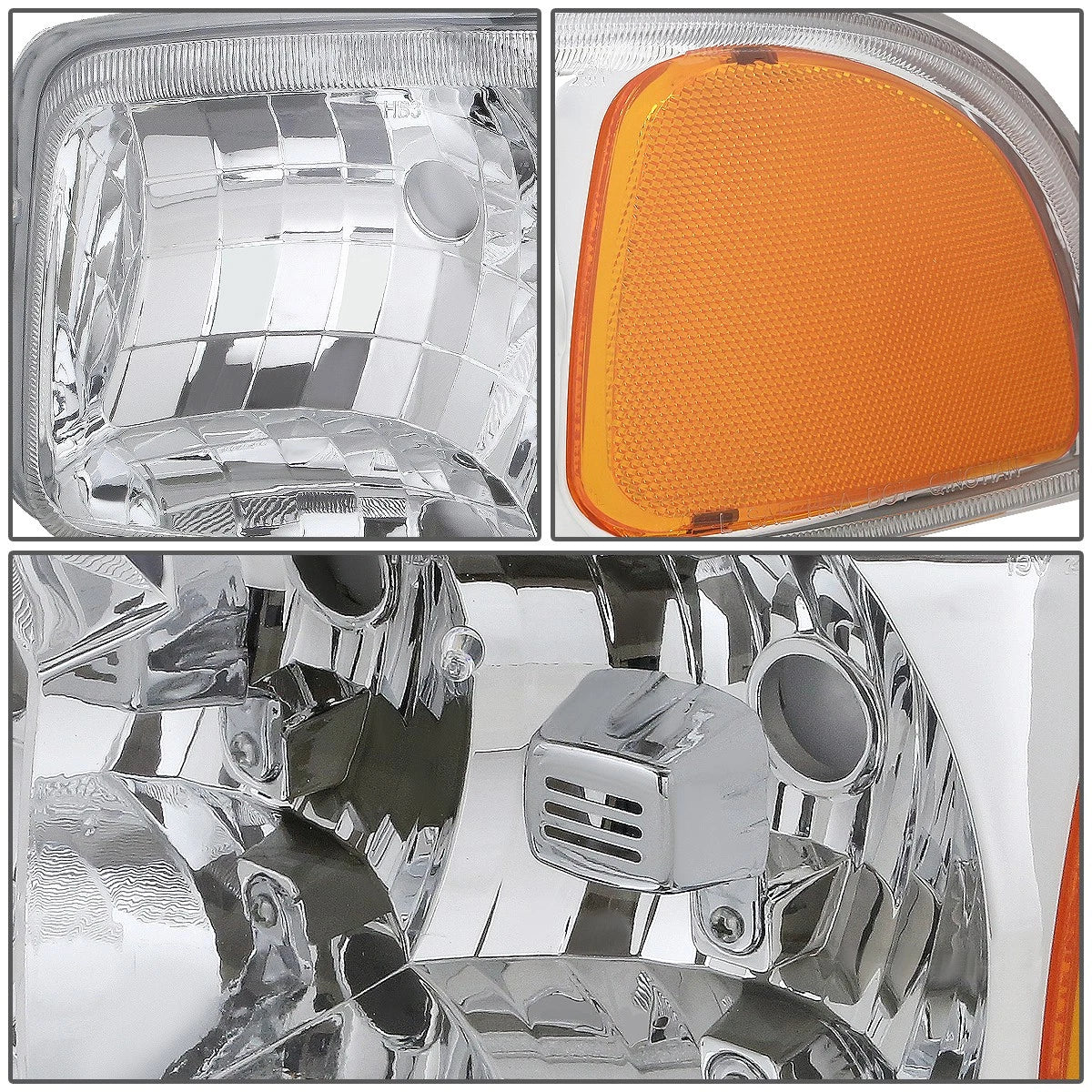 Chrome Housing Amber Corner Headlight for GMC Sierra/Yukon (1999–2007)