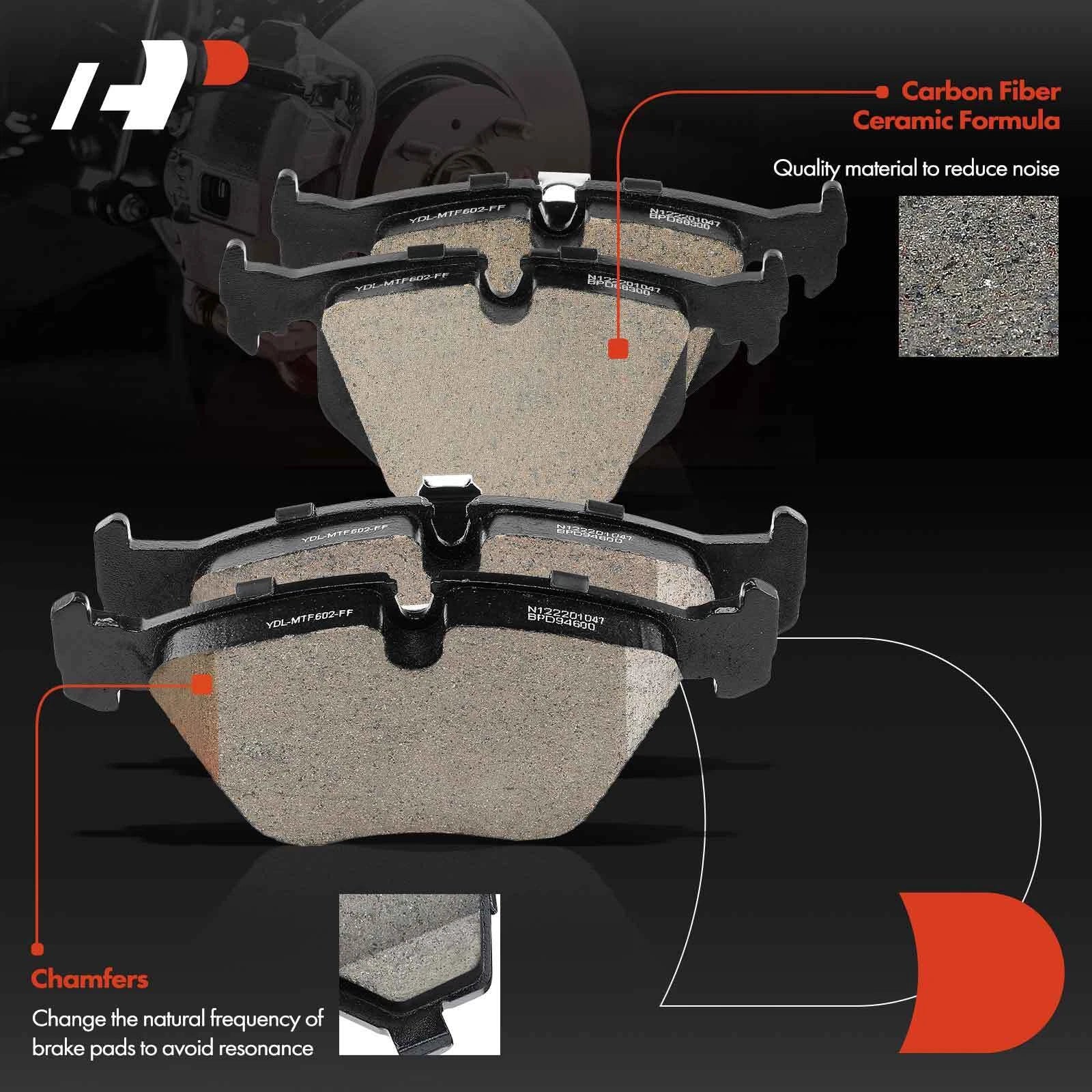 8x Ceramic Brake Pads for BMW 330Ci 330i 330xi (2001–2006)