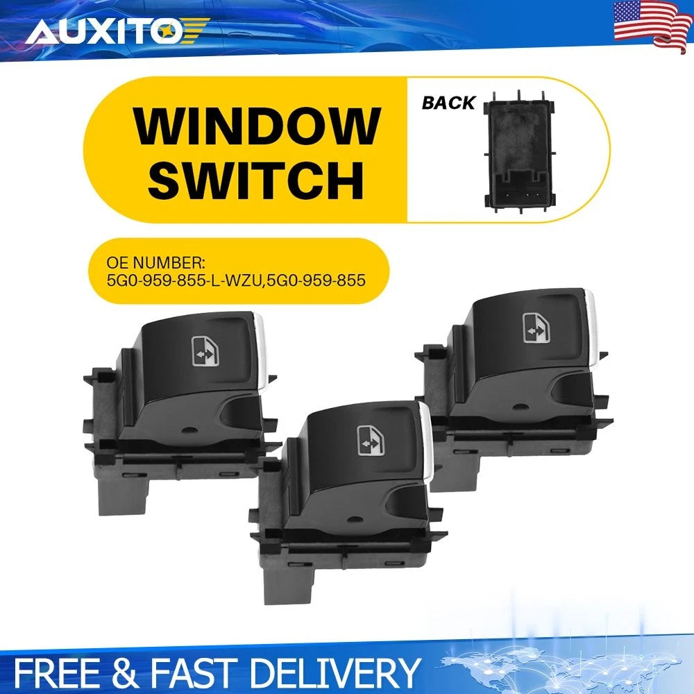3X Door Window Switch for Volkswagen Golf Tiguan (2016–2021) 5G0-959-855-L-WZU