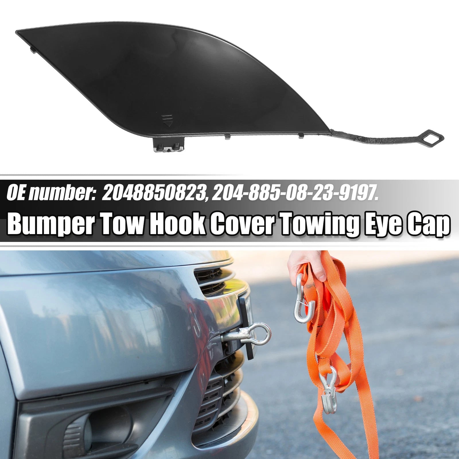 Rear Right Bumper Tow Hook Cover for Mercedes-Benz C 300 (2015–2021)