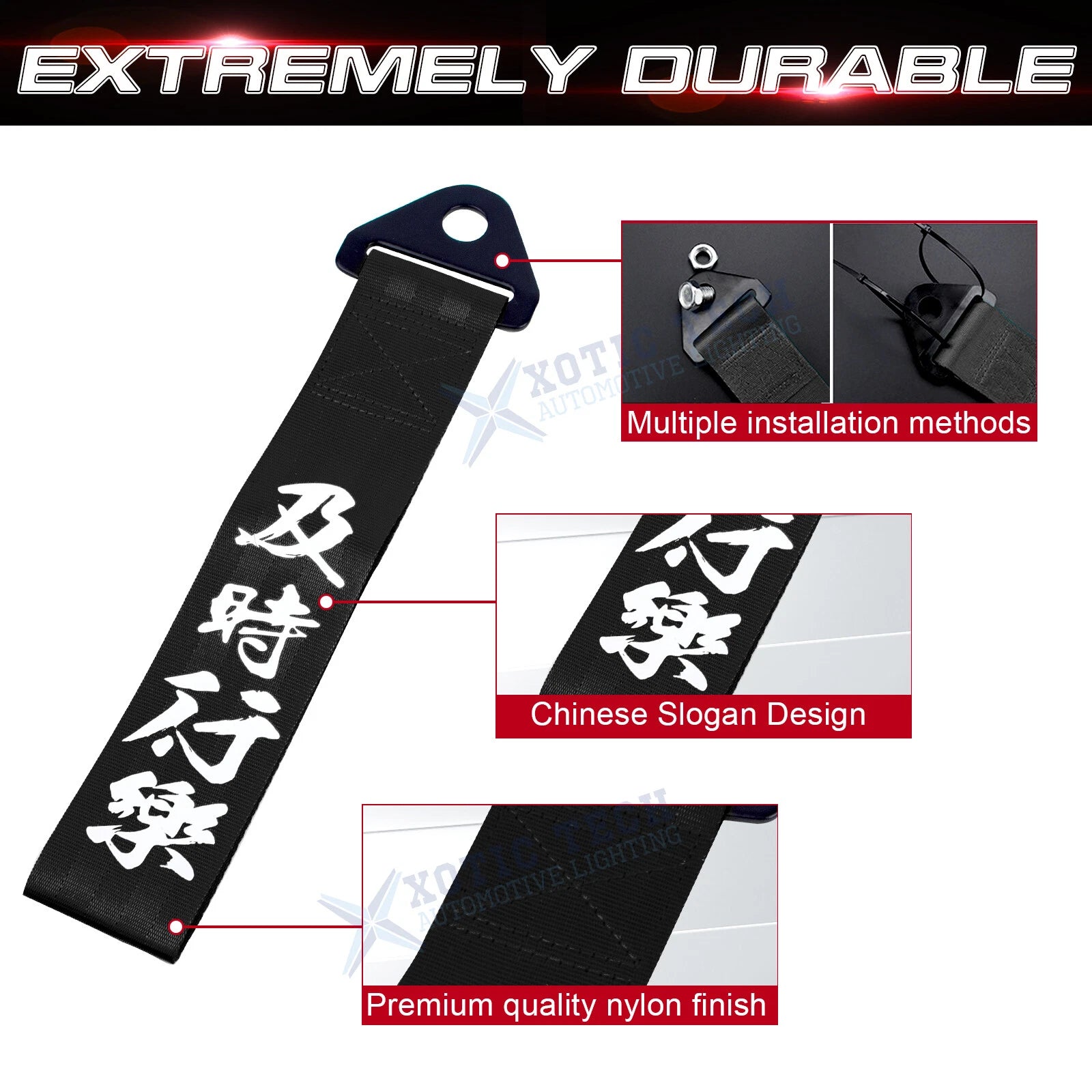 JDM Rear Tow Hook Towing Strap Decoration Kit for Car (1990-1999)