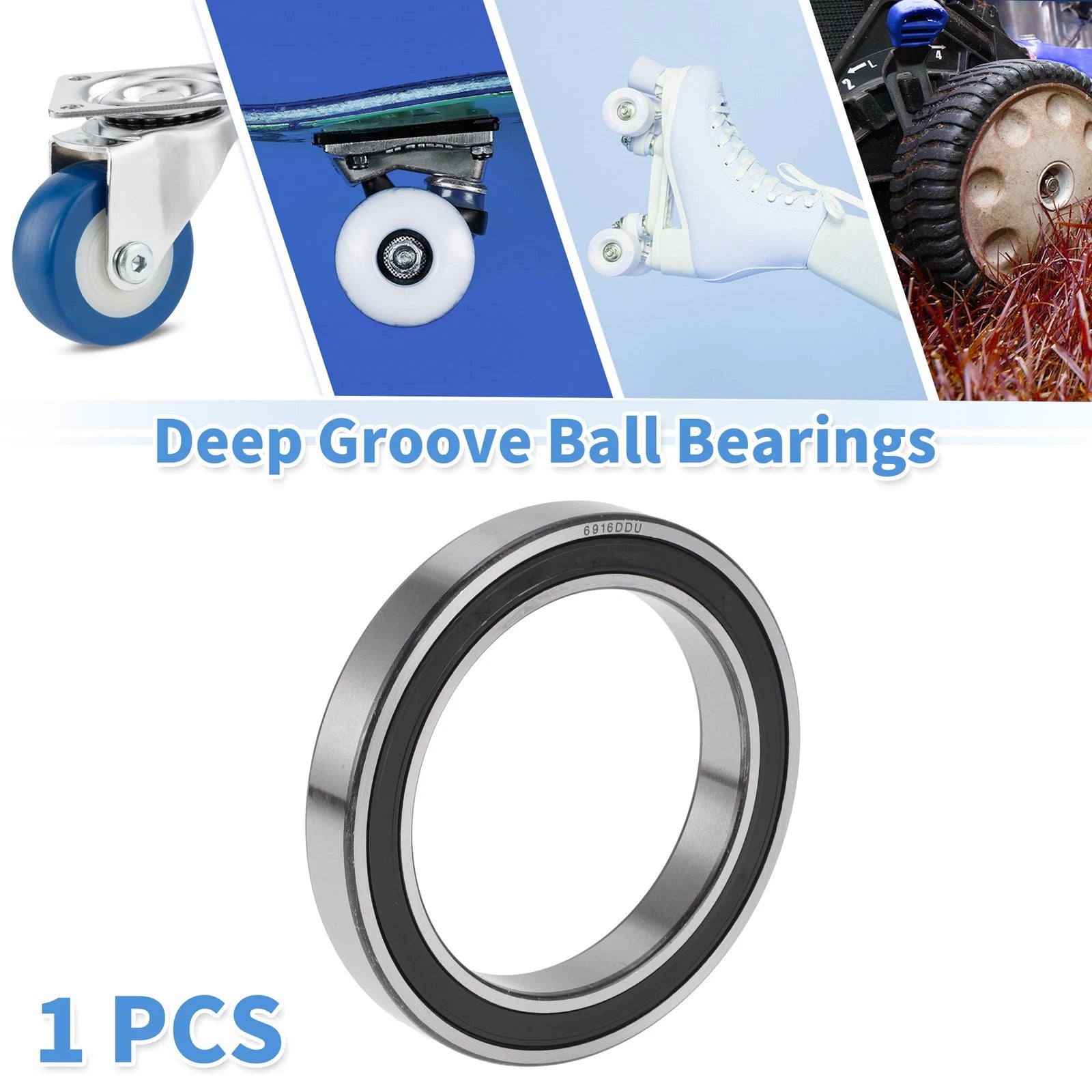 Deep Groove Ball Bearing 6916DDU for Scooter Skateboard Wheel (80x110x16mm)