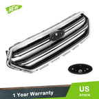 Front Upper Grille Replacement Set for Ford Escape (2017–2019) Black Chrome
