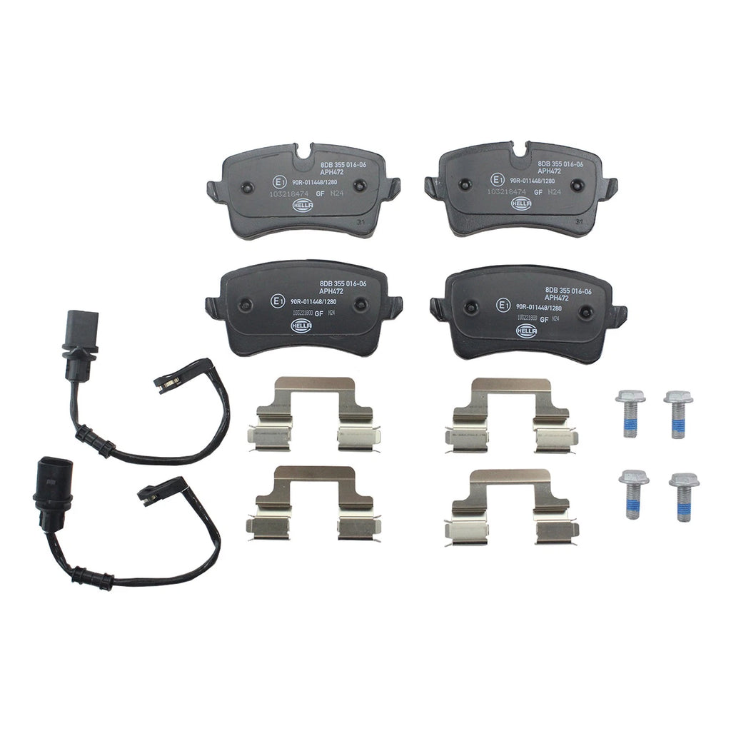Set of 4 Hella Rear Low-Metallic Brake Pads for Audi A6 A7 Quattro RS7 S6 Porsche Macan (2012–2021)
