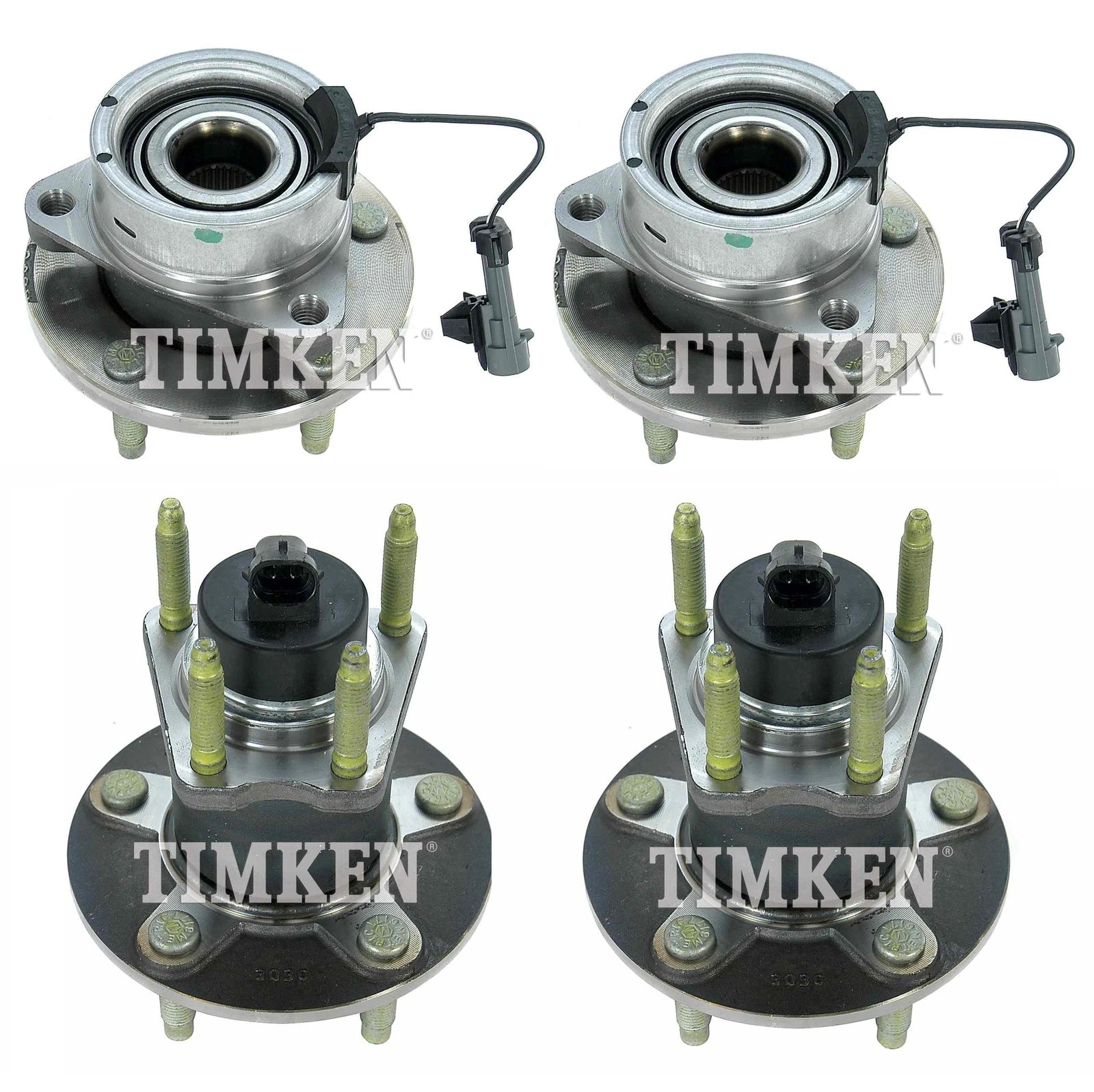 Front and Rear Wheel Bearing & Hub Assembly Kit for Chevy HHR (2006–2011)