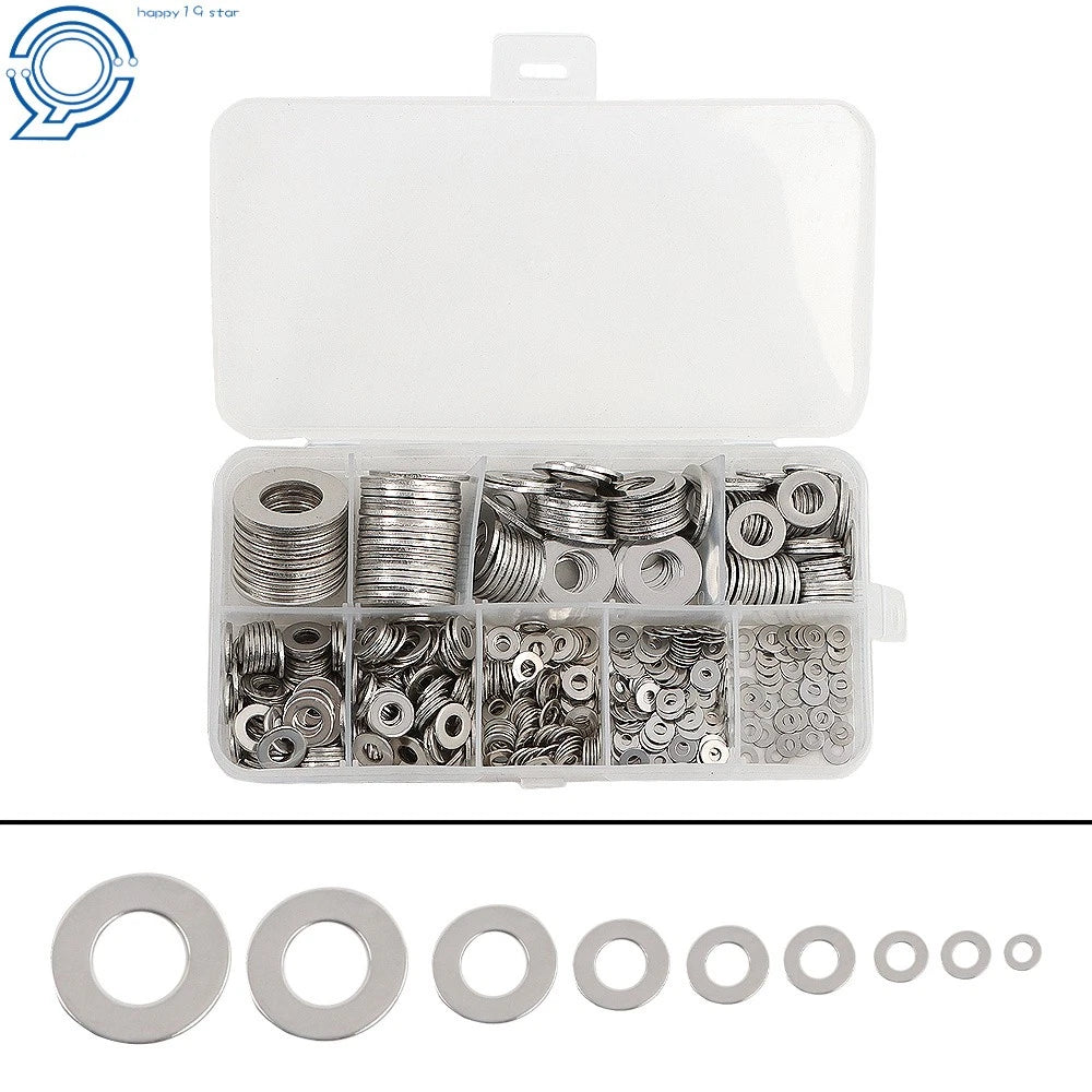 304 Stainless Steel Flat Washers Assortment Kit for Plumbing & Construction