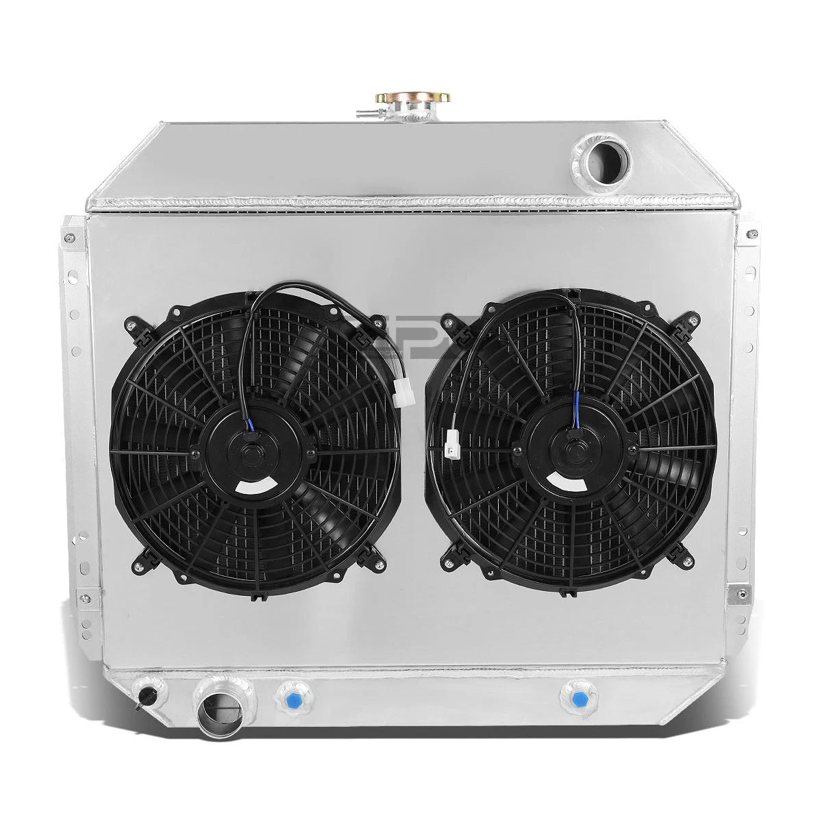 Full Aluminum 2-Row Radiator w/Cooling Pull Fan Shroud for Ford F150/F250 (1968–1979)