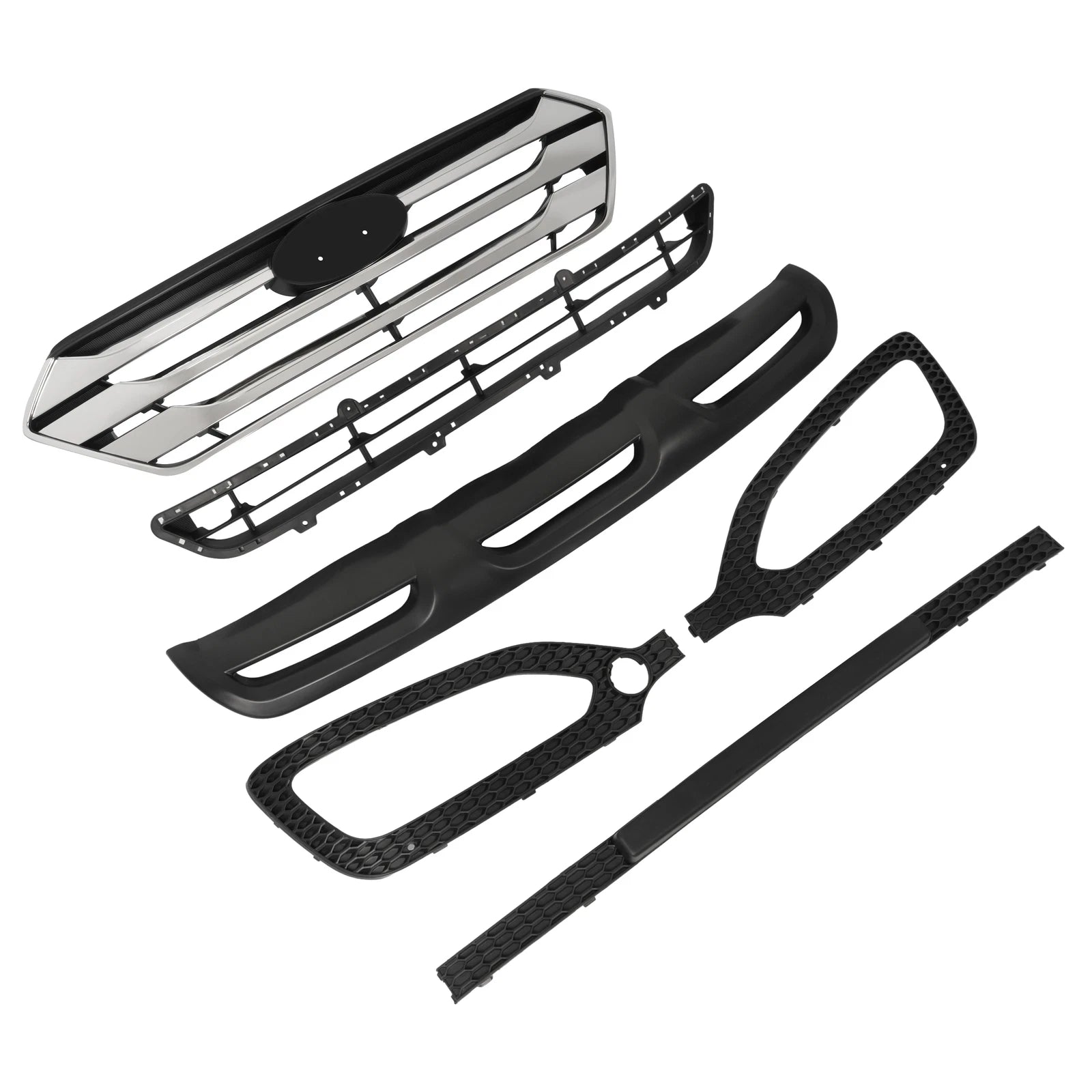 Set of 2 Upper Lower Grille Fog Light Bezels for Hyundai Santa Fe Sport (2013–2016)