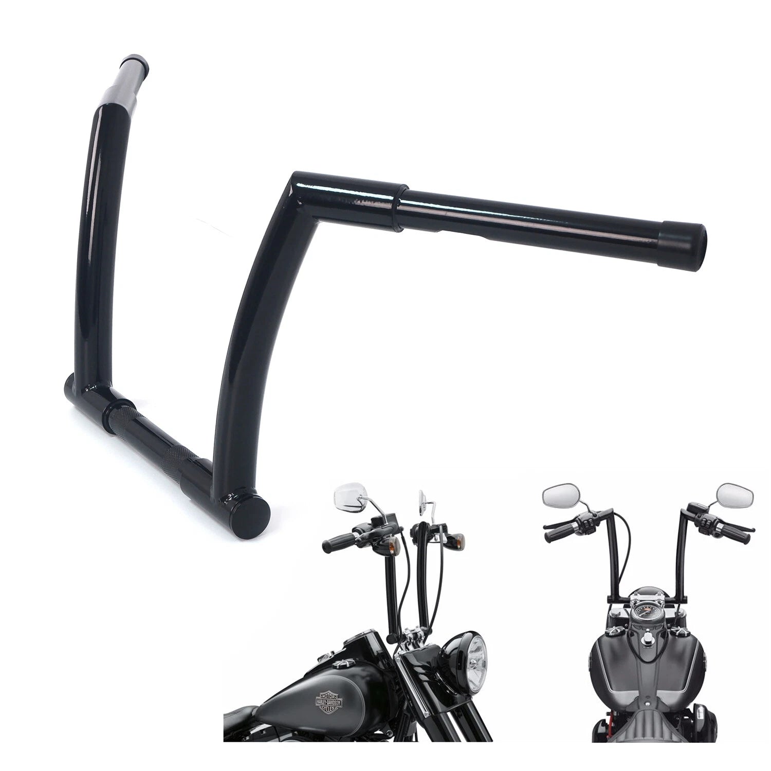12" Rise Handlebar for Harley Dyna FLD (2012–2016), Street Bob FXDB (2006–2017)
