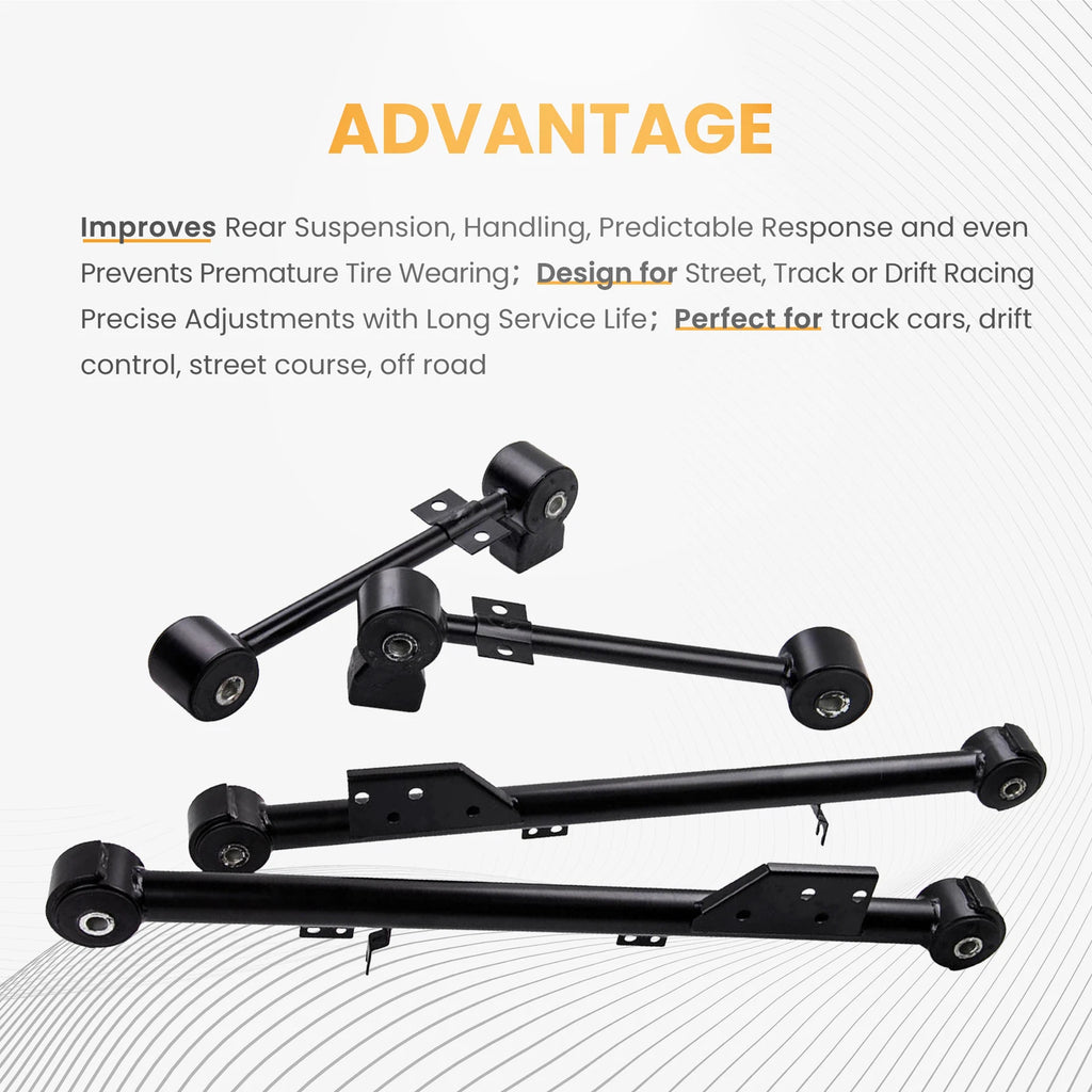 Set of 4 Rear Upper Lower Trailing Control Arms for Pathfinder QX4 (1997-2003)