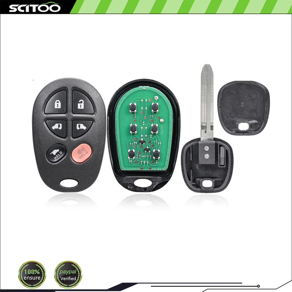 Remote Car Fob + Key for Toyota Sienna (2010–2017) GQ43VT20T