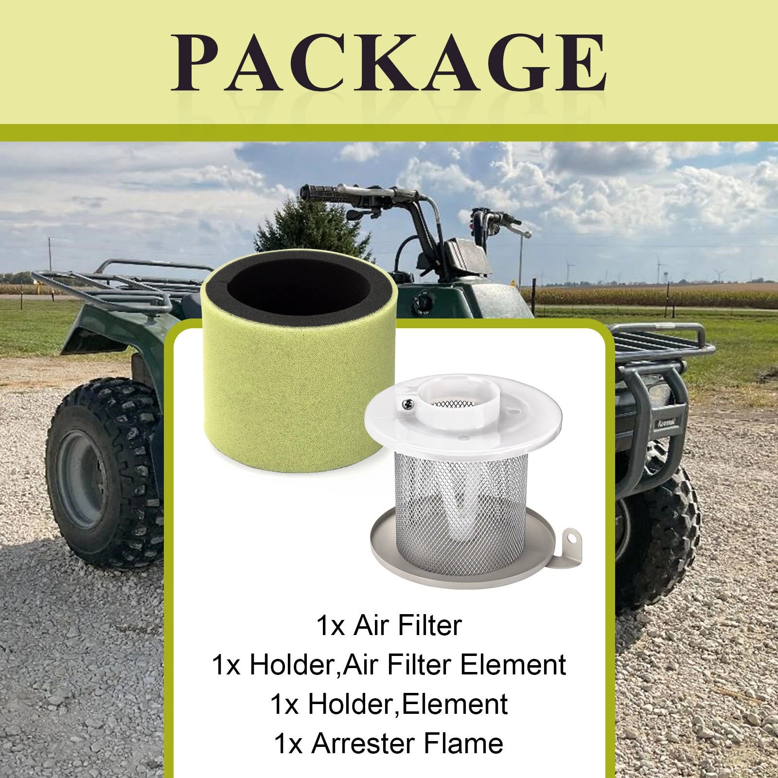 Air Filter with Guide Kit for Kawasaki Bayou 220 250 300 (1988-2011)