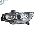 Headlight for Honda Civic (2016-2018) Halogen Projector Chrome Housing Left