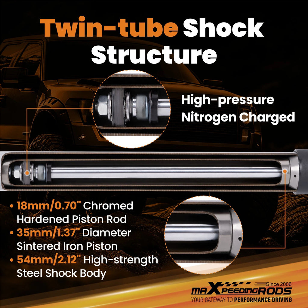 2" Rear Lift Shock Absorbers for Toyota Tacoma 2WD/4WD (2005–2023)