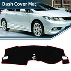 Dashboard Cover Mat for Honda Civic FL5 (2022–2024) Black Red