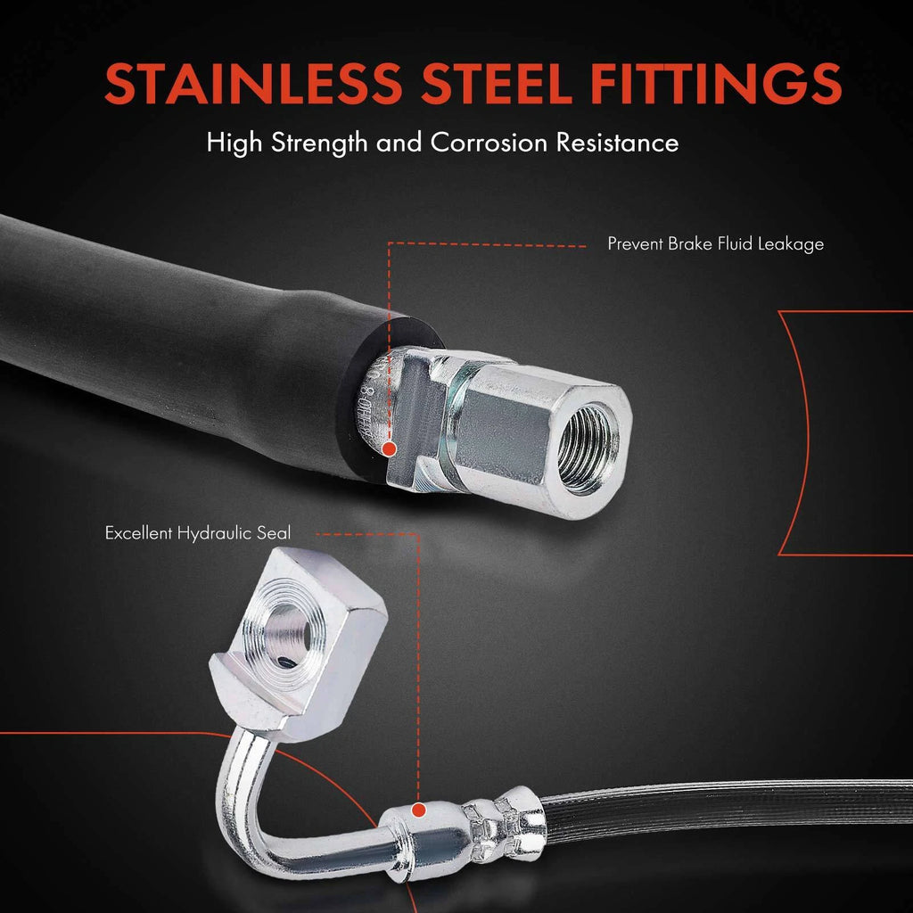 2X Front Brake Hydraulic Hose for Chevrolet Corvette (2015-2019)