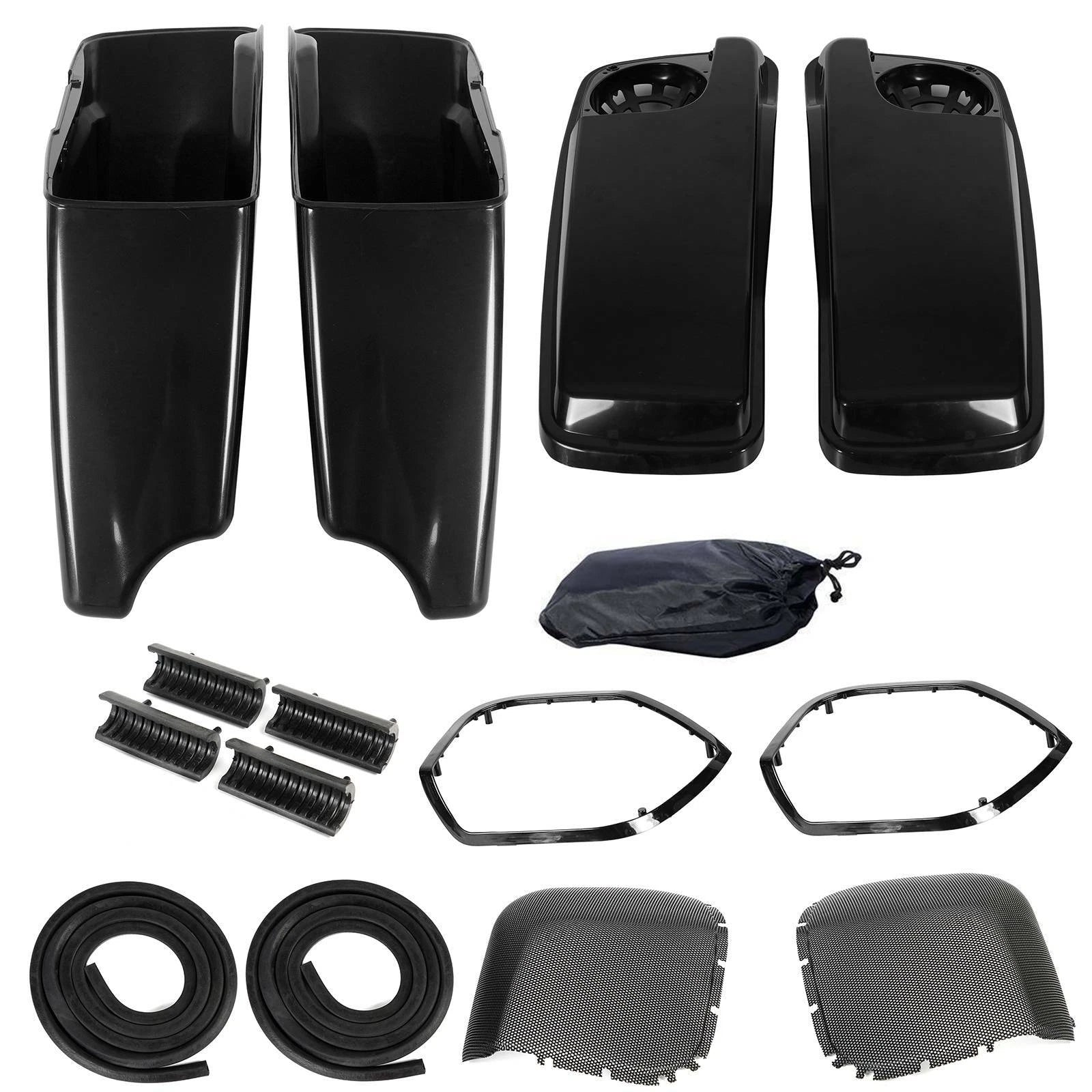 CVO Style Stretched Hard Saddlebags + 5x7" Speaker Lid for Harley (2014–2023)