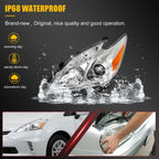 Headlight Assembly for Toyota Prius (2010–2011) Chrome Projector Pair