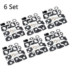 Set of 6 Carburetor Rebuild Kits for Briggs & Stratton 3-5HP (495606, 494624)
