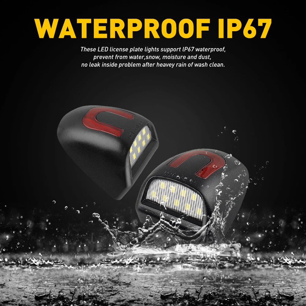 2 LED License Plate Lights for Chevy Silverado GMC Sierra 1500 2500 (2014–2023)