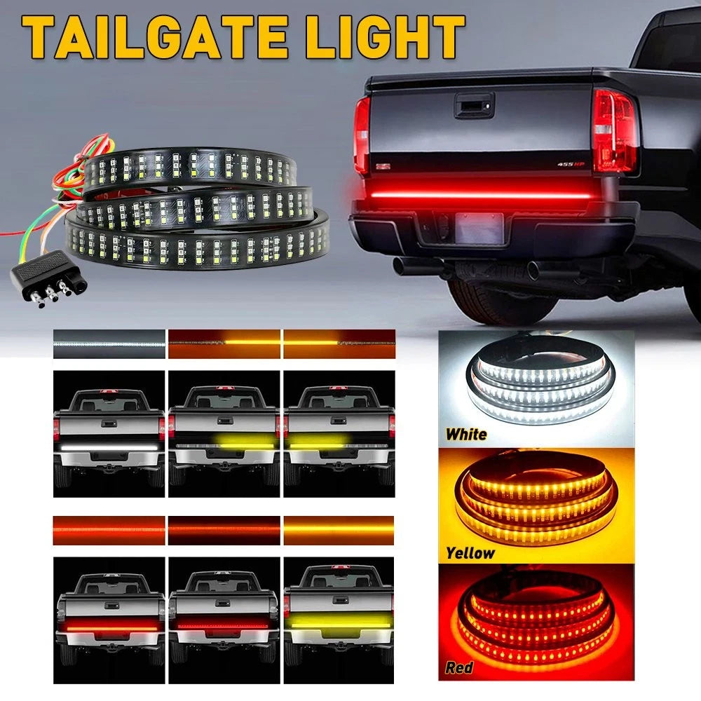 48" Triple LED Tailgate Bar for Trucks (Sequential Amber)