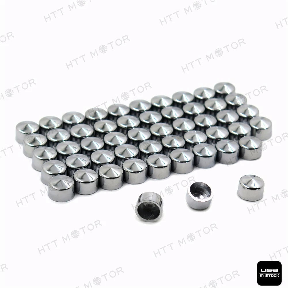 52PCS Chrome Bolt Cap Topper Nut for Harley Sportster (2004–2015)