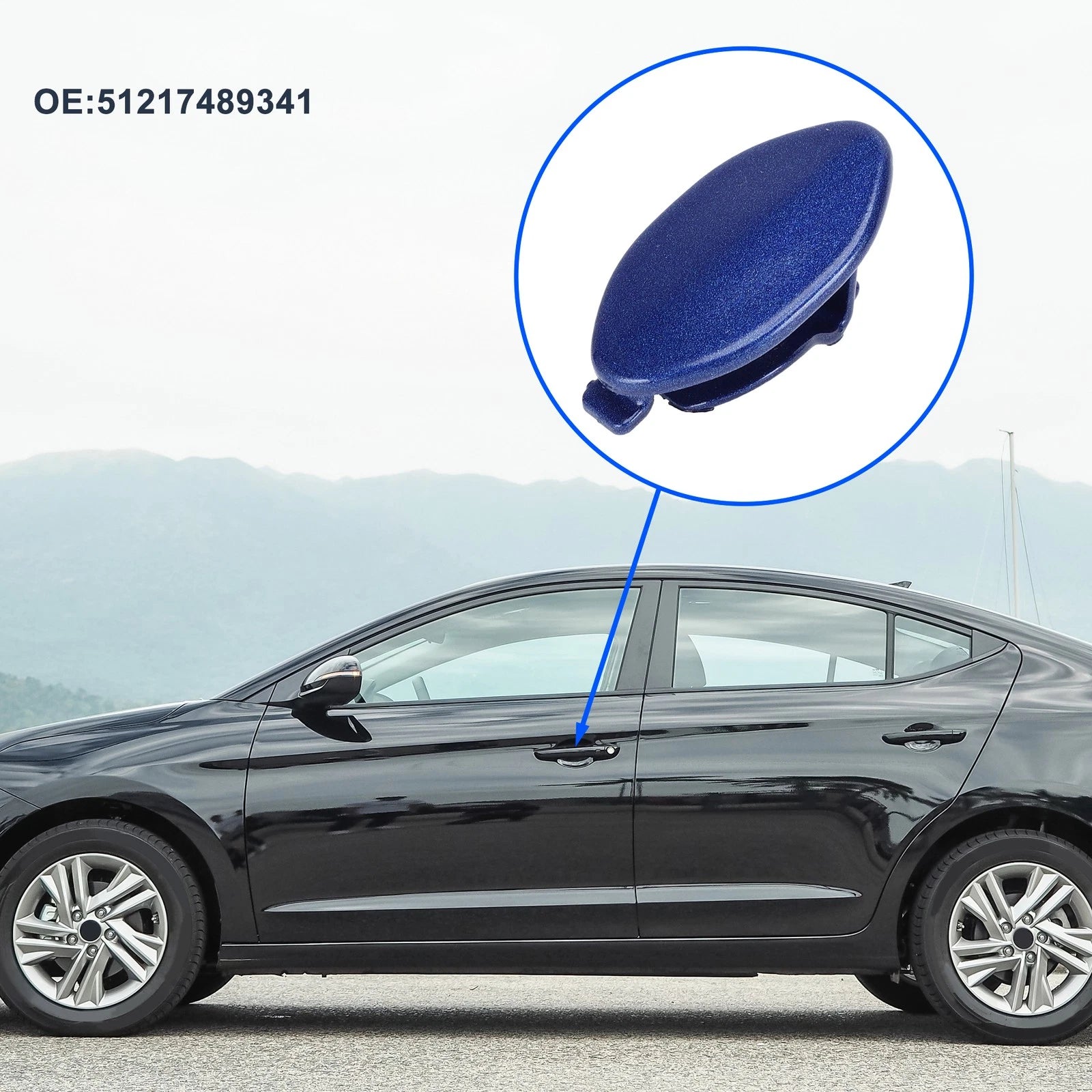 Front Left Door Knob Cover for BMW 5-Series G30 G38 (2018–2023) No. 51217489341 Blue
