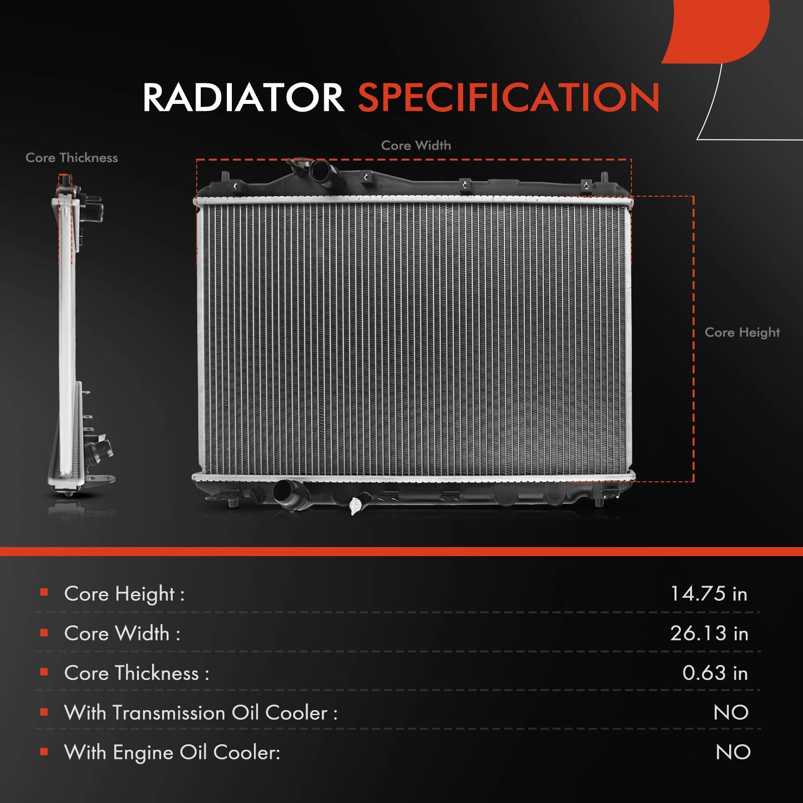 Radiator for Honda Civic, Acura ILX (2012-2015)