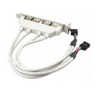 Set of 4 USB 2.0 Rear Panel Expansion Brackets for PC Case I/O Slot