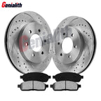 Set of 2 Front Drilled Slotted Rotors & Ceramic Brake Pads for Ford F-150 (2009)