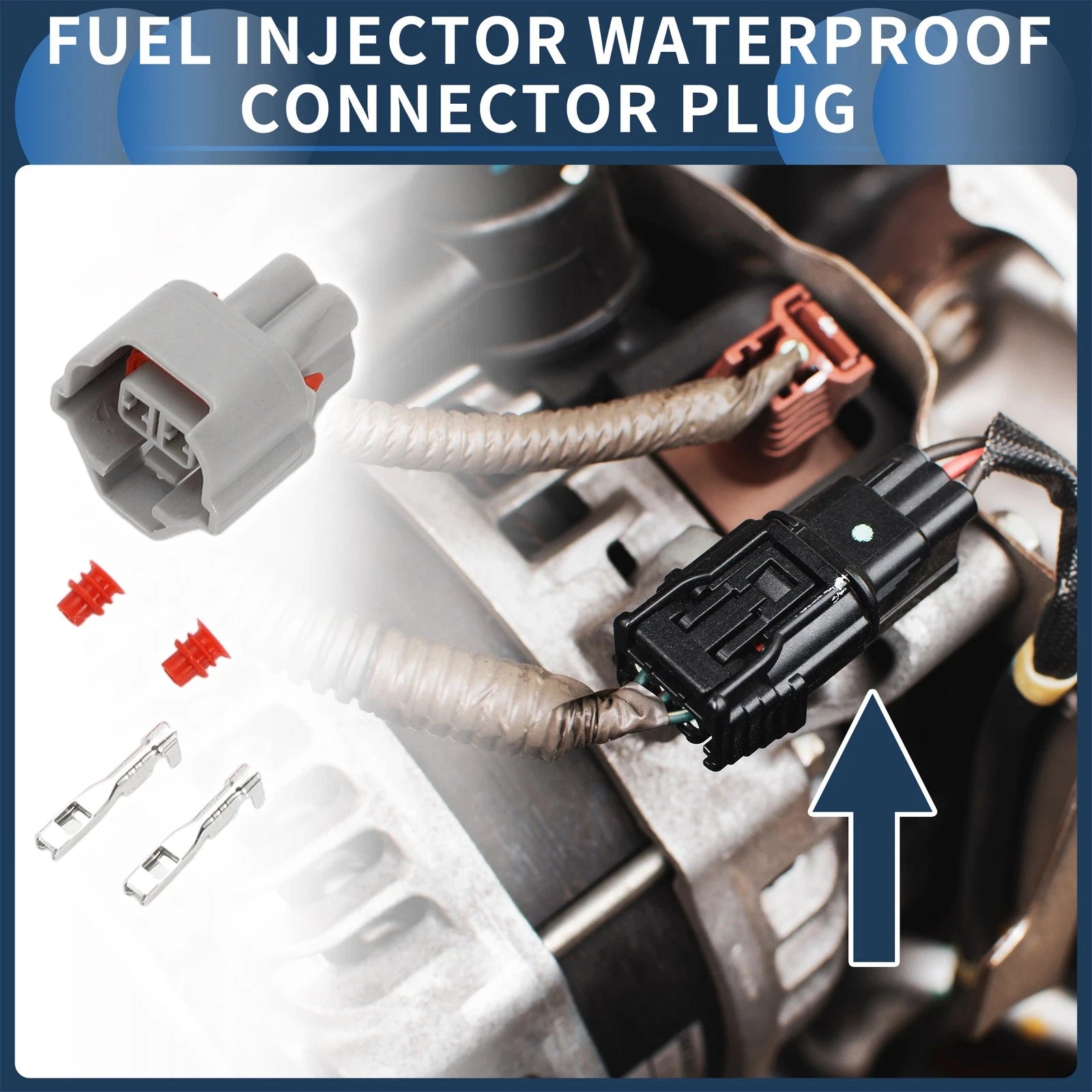 2 Pin Fuel Injector Waterproof Connector Plug for Nissan 