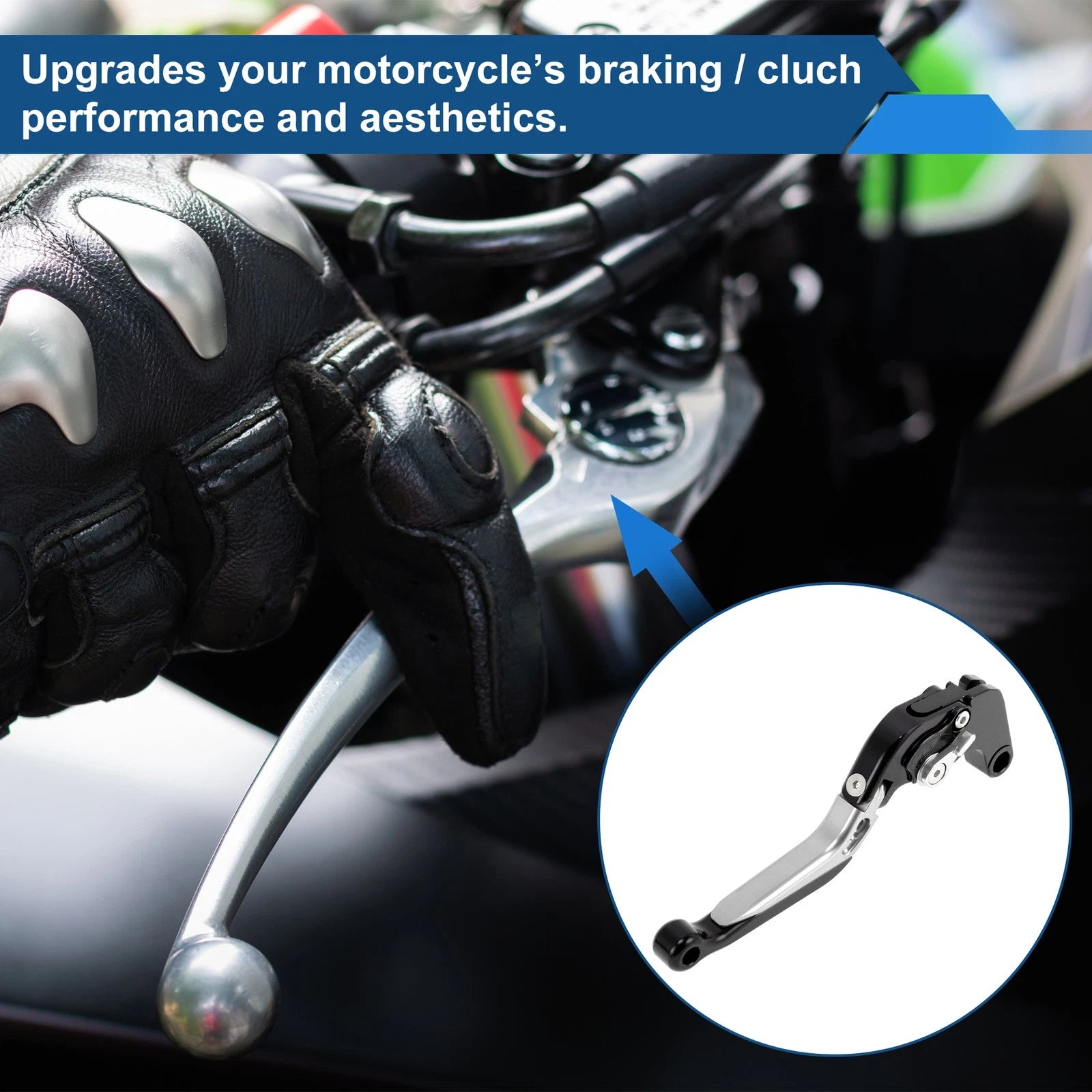 Brake Clutch Levers for Suzuki GSXR1000 (2009–2019) Black Head Silver Tone